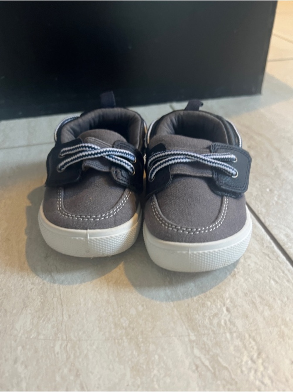 Carter's Gray Canvas Toddler Sneakers with White Soles